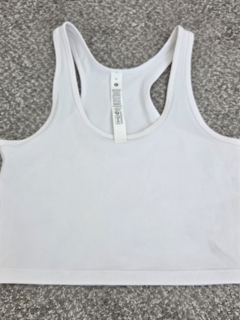 lululemon athletica White Ribbed Racerback Crop Tank